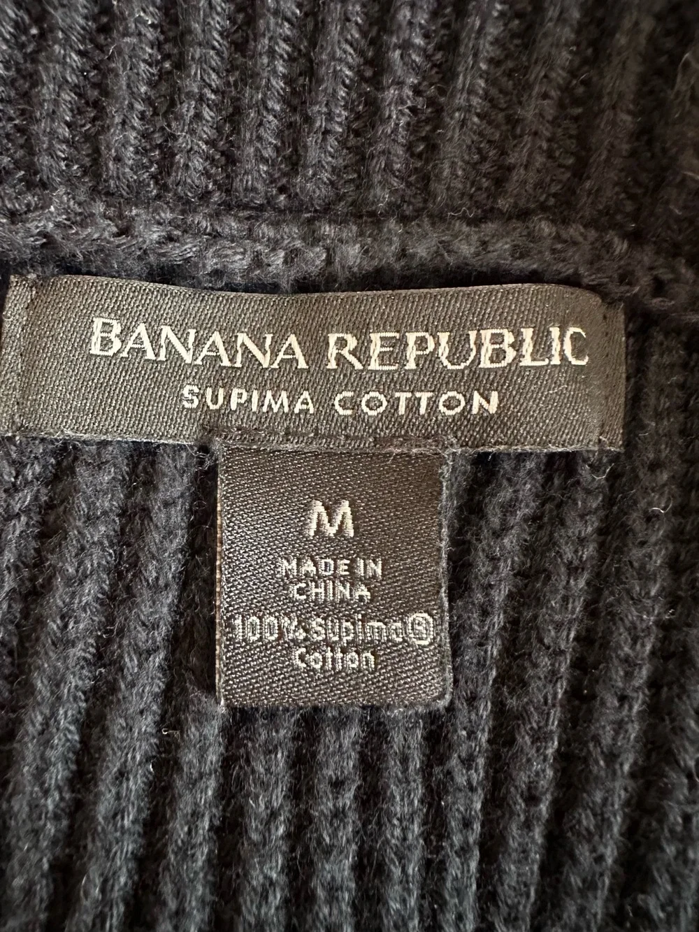 Banana Republic Sweater Men’s M Black Supima Cotton Shawl Collar Button Cardigan
